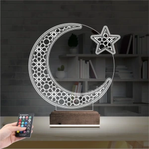Ay Yıldız Türk Bayrağı 3D Lamba - Masa Gece Lambası Ay Yıldız Türk Bayrağı 3D Lamba - Masa Gece Lambası