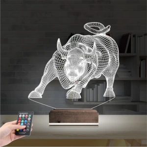 Boğa Burcu 3D Lamba - Masa Gece Lambası