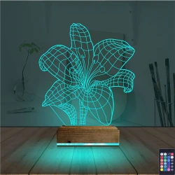 Orkide Çiçek 3D Lamba - Masa Gece Lambası Orkide Çiçek 3D Lamba - Masa Gece Lambası