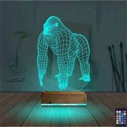 Goril Gorilla 3D Lamba - Masa Gece Lambası Goril Gorilla 3D Lamba - Masa Gece Lambası