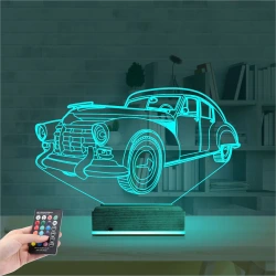 Klasik Araba 3D Lamba - Masa Gece Lambası Klasik Araba 3D Lamba - Masa Gece Lambası
