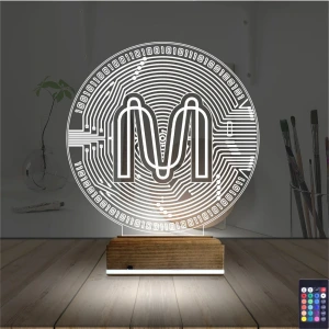 Crypto Mina Coin 3D Lamba - Masa Gece Lambası