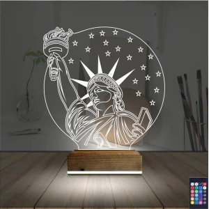 Özgürlük Heykeli 3D Lamba - Masa Gece Lambası Özgürlük Heykeli 3D Lamba - Masa Gece Lambası