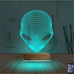 Uzaylı Alien 3D Lamba - Masa Gece Lambası Uzaylı Alien 3D Lamba - Masa Gece Lambası