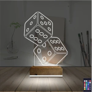 Zar Şans 3D Lamba - Masa Gece Lambası