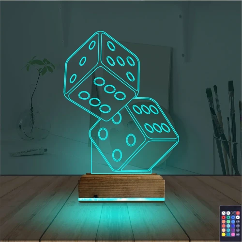 Zar Şans 3D Lamba - Masa Gece Lambası