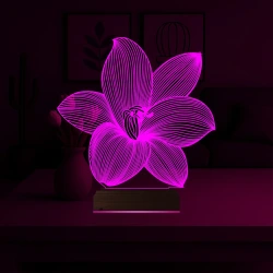 Orkide Çiçek 3D Lamba - Masa Gece Lambası Orkide Çiçek 3D Lamba - Masa Gece Lambası