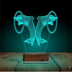 Yunus Balığı Çocuk Odası 3D Lamba - Masa Gece Lambası Yunus Balığı Çocuk Odası 3D Lamba - Masa Gece Lambası