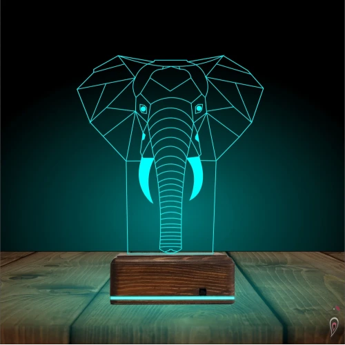 Fil Polygonal 3D Lamba - Masa Gece Lambası