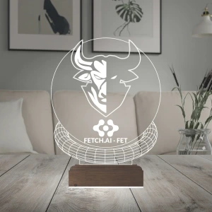 Crypto Fetch Ai Fet Coin Kripto Finans 3D Lamba - Masa Gece Lambası