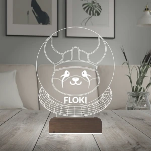 Crypto Floki Coin Kripto Finans 3D Lamba - Masa Gece Lambası