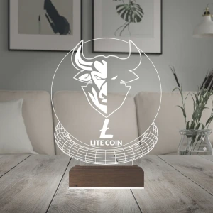 Crypto Lite Ltc Coin Kripto Finans 3D Lamba - Masa Gece Lambası