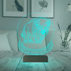 Bizon Tasarım 3D Lamba - Masa Gece Lambası