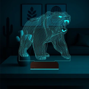Ayı Bear Tasarım 3D Lamba - Masa Gece Lambası