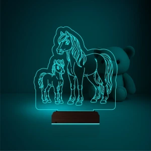 Çocuk Odası At Tay Tasarım 3D Lamba - Masa Gece Lambası Çocuk Odası At Tay Tasarım 3D Lamba - Masa Gece Lambası