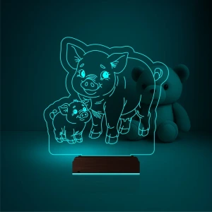 Çocuk Odası Domuz Yavru Domuz 3D Lamba - Masa Gece Lambası Çocuk Odası Domuz Yavru Domuz 3D Lamba - Masa Gece Lambası