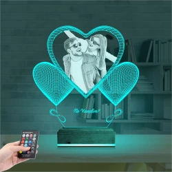 Kalp Sevgiliye Hediye Fotoğraflı 3D Lamba - Masa Gece Lambası Kalp Sevgiliye Hediye Fotoğraflı 3D Lamba - Masa Gece Lambası