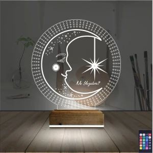 Ay Dede Kişiye Özel 3D Lamba - Masa Gece Lambası Ay Dede Kişiye Özel 3D Lamba - Masa Gece Lambası