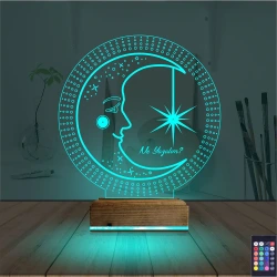 Ay Dede Kişiye Özel 3D Lamba - Masa Gece Lambası Ay Dede Kişiye Özel 3D Lamba - Masa Gece Lambası