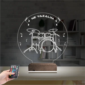 Bateri Baterist Kişiye Özel 3D Lamba - Masa Gece Lambası Bateri Baterist Kişiye Özel 3D Lamba - Masa Gece Lambası