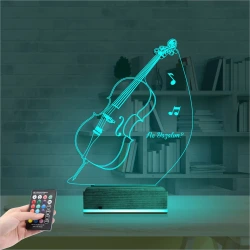 Çello Enstrüman Müzik Kişiye Özel 3D Lamba - Masa Gece Lambası Çello Enstrüman Müzik Kişiye Özel 3D Lamba - Masa Gece Lambası