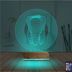 Diş Hekimi Hediye Kişiye Özel 3D Lamba - Masa Gece Lambası Diş Hekimi Hediye Kişiye Özel 3D Lamba - Masa Gece Lambası
