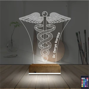 Doktor Tıp Logo Kişiye Özel 3D Lamba - Masa Gece Lambası Doktor Tıp Logo Kişiye Özel 3D Lamba - Masa Gece Lambası