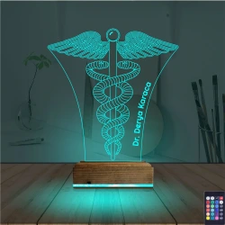 Doktor Tıp Logo Kişiye Özel 3D Lamba - Masa Gece Lambası Doktor Tıp Logo Kişiye Özel 3D Lamba - Masa Gece Lambası