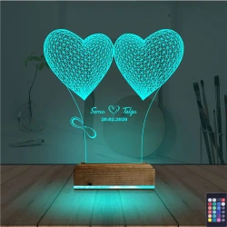 Kalp Sevgiliye Hediye Kişiye Özel 3D Lamba - Masa Gece Lambası Kalp Sevgiliye Hediye Kişiye Özel 3D Lamba - Masa Gece Lambası