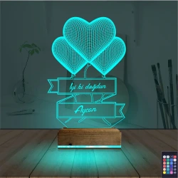 Kalp Sevgiliye Hediye Kişiye Özel 3D Lamba - Masa Gece Lambası Kalp Sevgiliye Hediye Kişiye Özel 3D Lamba - Masa Gece Lambası