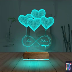 Kalp Sevgiliye Hediye Kişiye Özel 3D Lamba - Masa Gece Lambası Kalp Sevgiliye Hediye Kişiye Özel 3D Lamba - Masa Gece Lambası