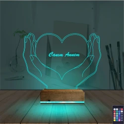 Kalp Sevgiliye Hediye Kişiye Özel 3D Lamba - Masa Gece Lambası Kalp Sevgiliye Hediye Kişiye Özel 3D Lamba - Masa Gece Lambası