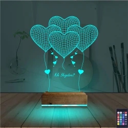 Kalp Sevgiliye Hediye Kişiye Özel 3D Lamba - Masa Gece Lambası Kalp Sevgiliye Hediye Kişiye Özel 3D Lamba - Masa Gece Lambası