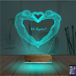 Kalp Sevgiliye Hediye Kişiye Özel 3D Lamba - Masa Gece Lambası Kalp Sevgiliye Hediye Kişiye Özel 3D Lamba - Masa Gece Lambası