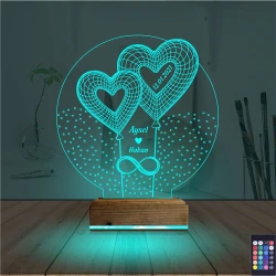 Kalp Sevgiliye Hediye Kişiye Özel 3D Lamba - Masa Gece Lambası Kalp Sevgiliye Hediye Kişiye Özel 3D Lamba - Masa Gece Lambası