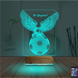 Kartal Futbol Topu Kişiye Özel 3D Lamba - Masa Gece Lambası Kartal Futbol Topu Kişiye Özel 3D Lamba - Masa Gece Lambası