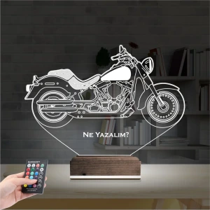 Motorsiklet Harley Motor Kişiye Özel 3D Lamba - Masa Gece Lambası