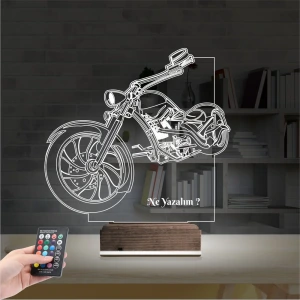 Motorsiklet Harley Motor Kişiye Özel 3D Lamba - Masa Gece Lambası