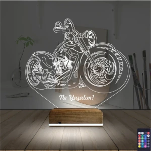 Motorsiklet Harley Motor Kişiye Özel 3D Lamba - Masa Gece Lambası