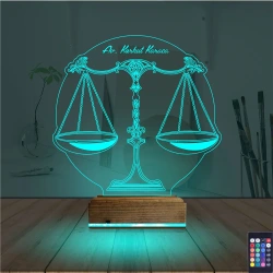 Avukat Hukuk Terazi Kişiye Özel 3D Lamba - Masa Gece Lambası Avukat Hukuk Terazi Kişiye Özel 3D Lamba - Masa Gece Lambası
