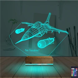 Uçak Pilot Kişiye Özel 3D Lamba - Masa Gece Lambası Uçak Pilot Kişiye Özel 3D Lamba - Masa Gece Lambası