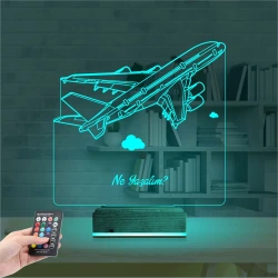 Uçak Kaptan Pilot Kişiye Özel 3D Lamba - Masa Gece Lambası Uçak Kaptan Pilot Kişiye Özel 3D Lamba - Masa Gece Lambası