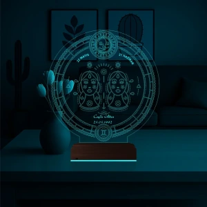 Astroloji İkizler Burcu Kişiye Özel 3D Lamba - Masa Gece Lambası Astroloji İkizler Burcu Kişiye Özel 3D Lamba - Masa Gece Lambası