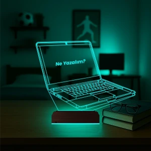 Laptop Notbook Bilgisayar Kişiye Özel 3D Lamba - Masa Gece Lambası