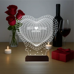Kalp Sevgiliye Hediye Kişiye Özel 3D Lamba - Masa Gece Lambası Kalp Sevgiliye Hediye Kişiye Özel 3D Lamba - Masa Gece Lambası