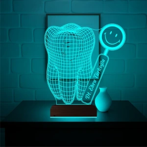 Smile Diş Hekimi Diş Doktoru Hediye Kişiye Özel 3D Lamba - Masa Gece Lambası Smile Diş Hekimi Diş Doktoru Hediye Kişiye Özel 3D Lamba - Masa Gece Lambası
