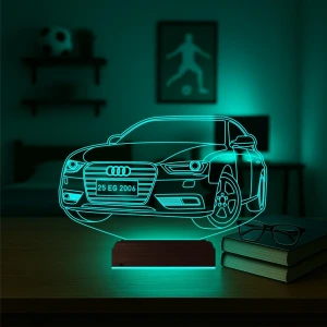 Audi Tasarım Kişiye Özel 3D Lamba - Masa Gece Lambası Audi Tasarım Kişiye Özel 3D Lamba - Masa Gece Lambası