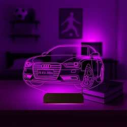 Audi Tasarım Kişiye Özel 3D Lamba - Masa Gece Lambası Audi Tasarım Kişiye Özel 3D Lamba - Masa Gece Lambası