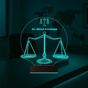 Avukat Hukuk Terazi Adalet Kişiye Özel 3D Lamba - Masa Gece Lambası Avukat Hukuk Terazi Adalet Kişiye Özel 3D Lamba - Masa Gece Lambası