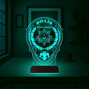 Polise Hediye Polis Logo Kişiye Özel 3D Lamba - Masa Gece Lambası Polise Hediye Polis Logo Kişiye Özel 3D Lamba - Masa Gece Lambası